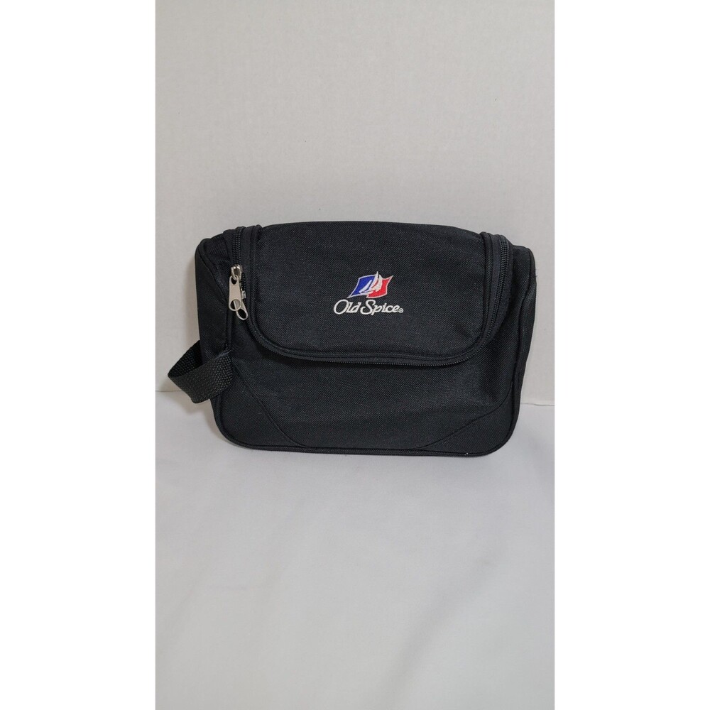 Old Spice Toiletry Bag Black Nylon Travel Shaving Dopp Kit